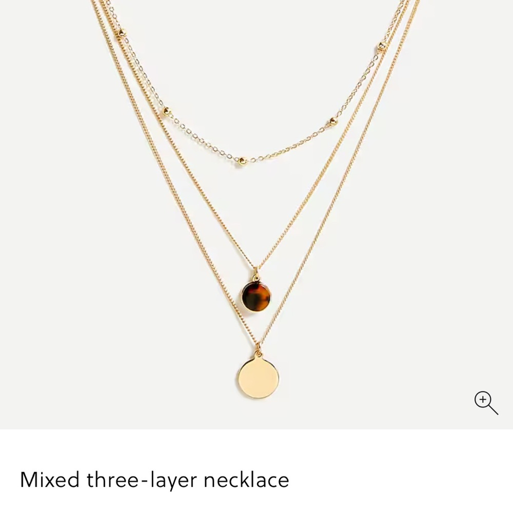 J Crew Mixed three-layer necklace